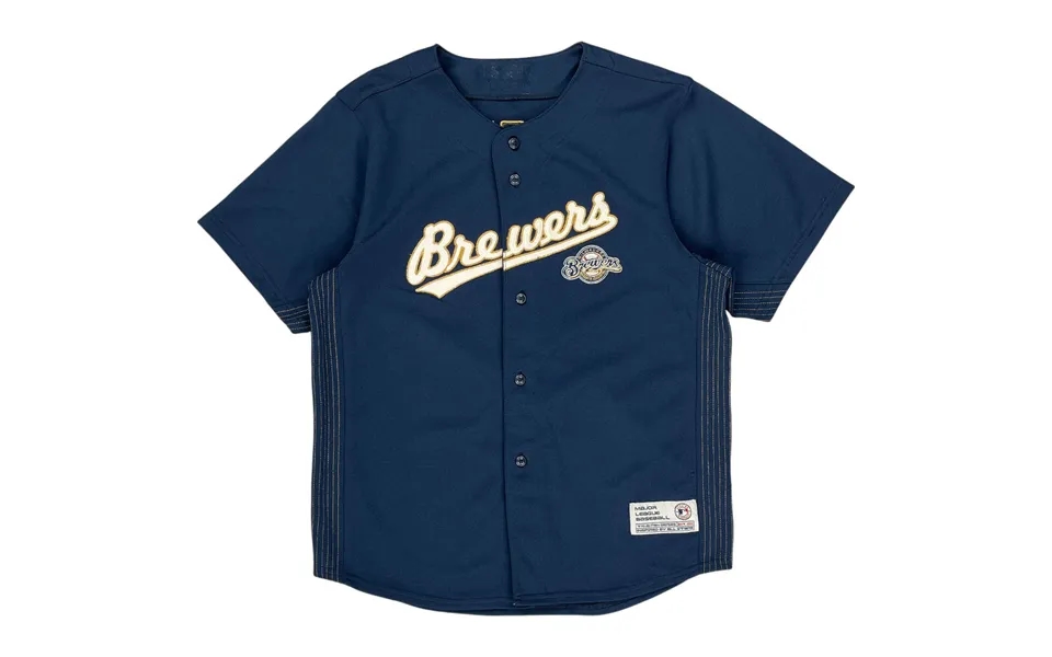 Age 10-12 Majestic Milwaukee Brewers Baseball Jersey - Large