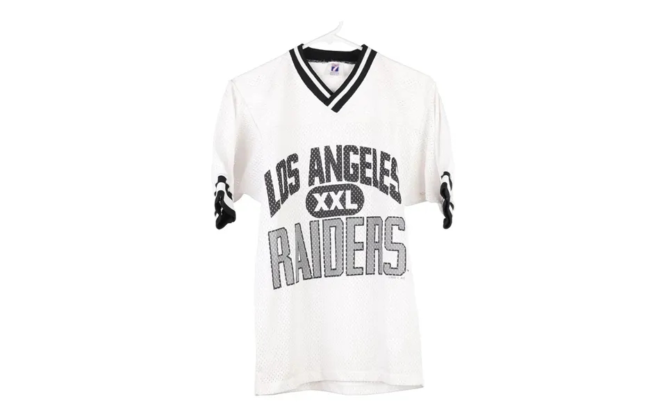 Age 10 Made In Usa Los Angeles Raiders Logo 7 Nfl Jersey - Small White Polyester