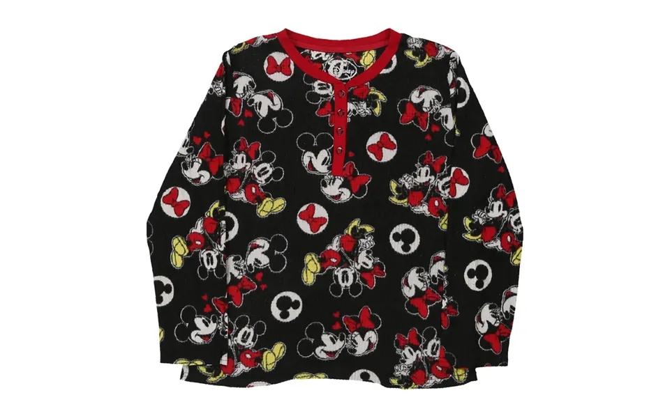 Age 12-14 Mickey Mouse Pyjama Top Disney Cartoon Fleece - Large Black Polyester