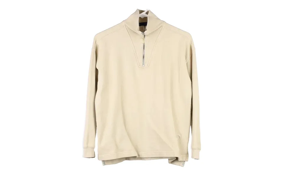 Age 14-15 Asics 1 4 Zip - Large Cream Cotton