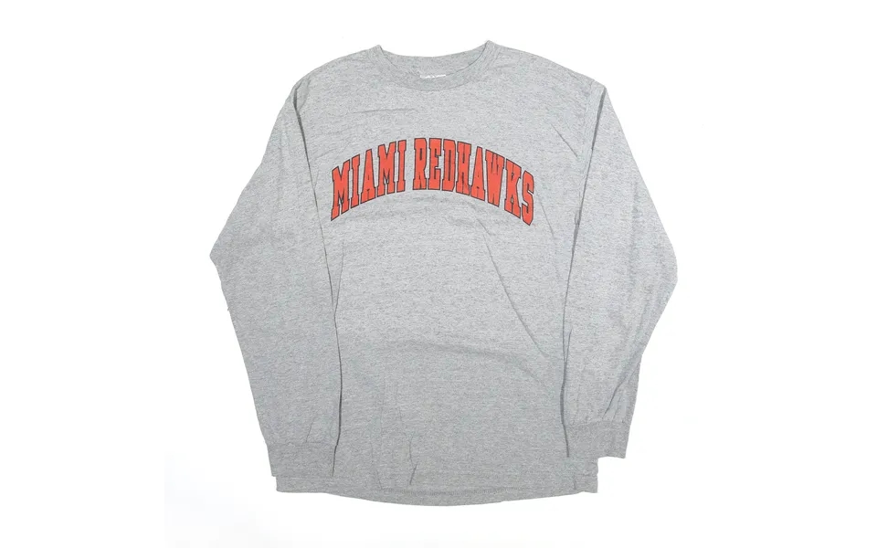 Alstyle Apparel Miami Redhawks T-shirt Grey Usa Long Sleeve Mens M