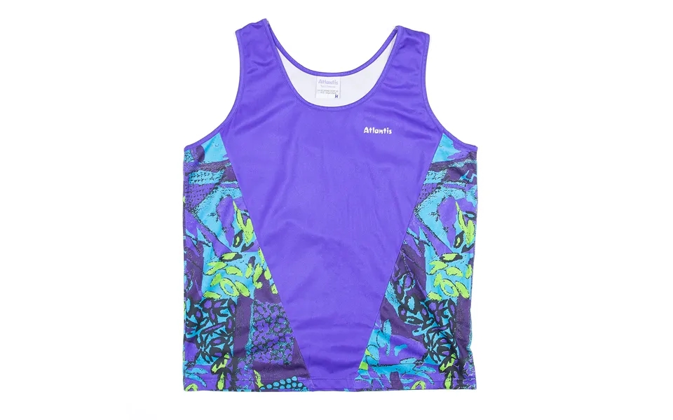 Atlantis Sportswear Activewear Purple Crazy Pattern Sleeveless Jersey Womens L