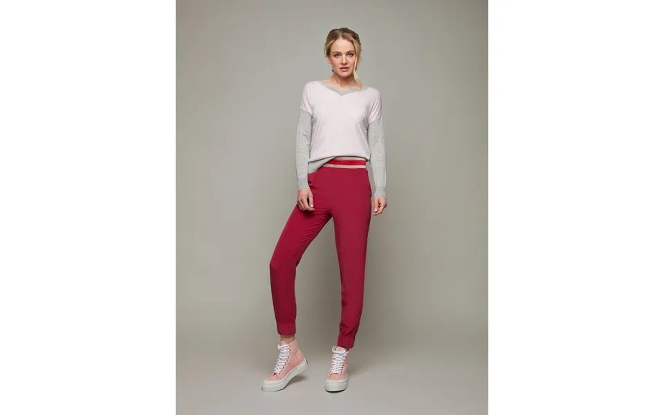 Barchan Sandwashed Silk Contrast Detail Jogger Colour Cerise Size Xxs