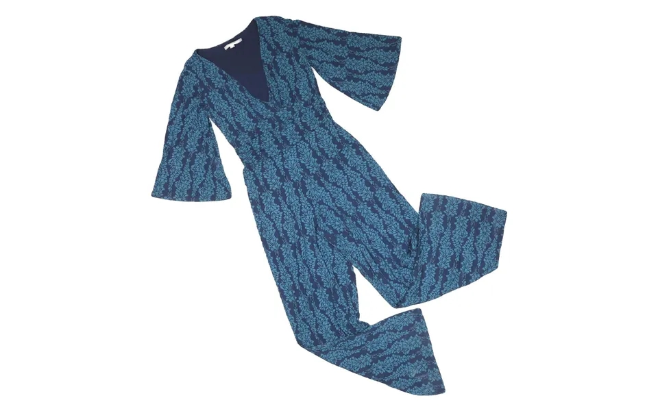 Boden Womens Blue & Teal Leaf Pattern Playsuit Uk 12 Polyester Blend Stylish