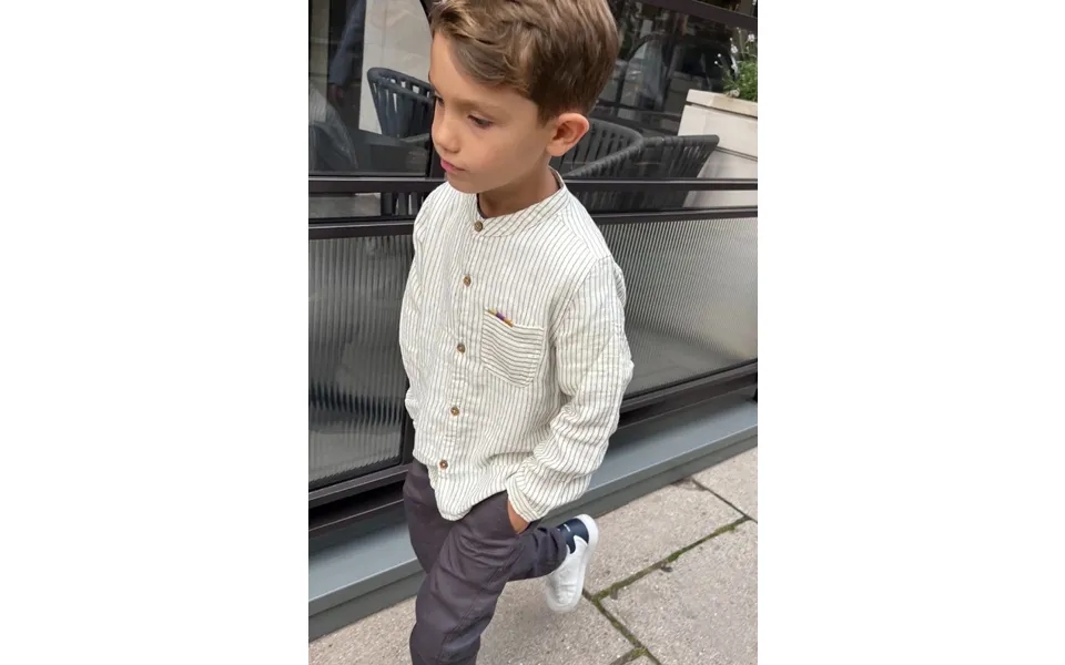 Boy's Shirt Akir - Cream Stripes Size 4 Years