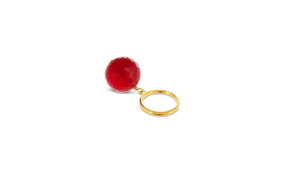 Bubble Red Onyx Ring Adjustable