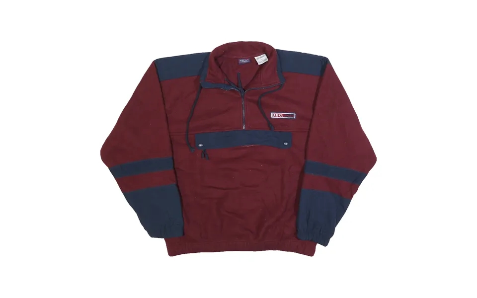 Bugle Boy Mens Maroon & Navy Pullover Patterned Half Zip Jumper M Bbc Sport Logo