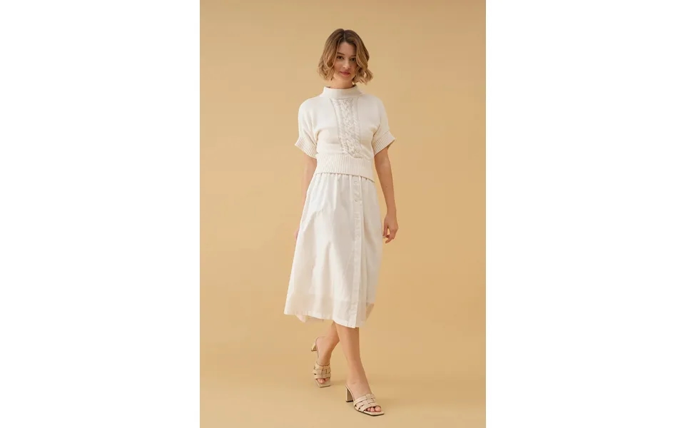 Buttoned Midi Skirt - Metallic Stripe Size M