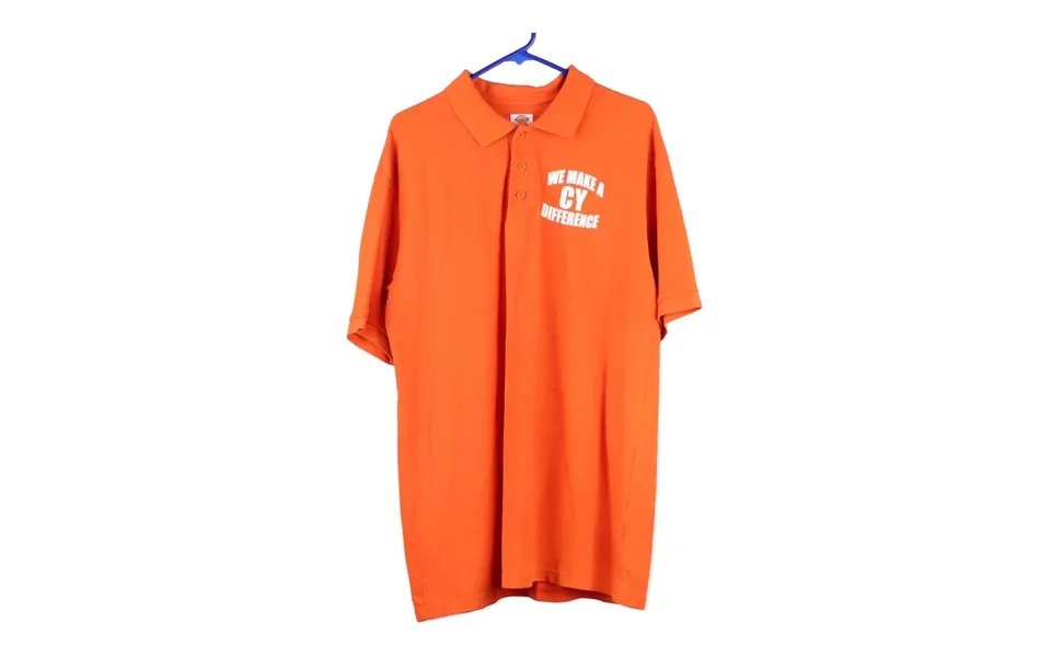 Carhartt Polo Shirt - Large Orange Cotton Blend