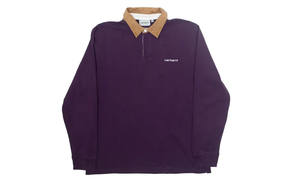 Carhartt Wip Mens Polo Shirt Purple Long Sleeve M