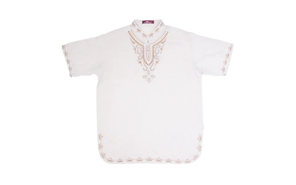 Ceduncattle Embellished Beige Short Sleeve Tunic Top Womens M