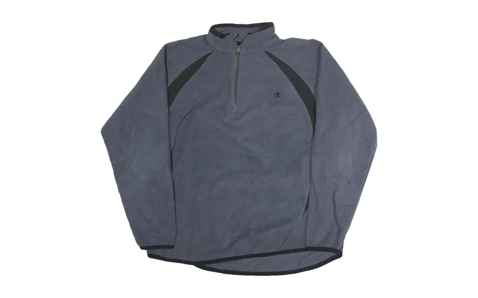 Champion Mens Blue & Black Plain Half Zip Pullover Jumper L Sportswear