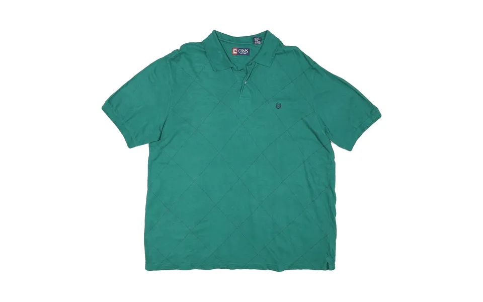 Chaps Mens Green Plain Xl Cotton Polo Shirt Short Sleeve Classic Fit