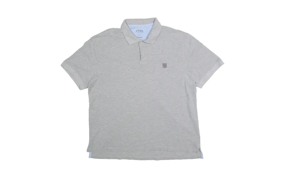 Chaps Mens Grey Polo Shirt Xl Cotton Blend Short Sleeve Plain Classic Logo