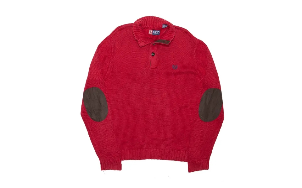 Chaps Red Chunky Knit Collared Jumper Mens S