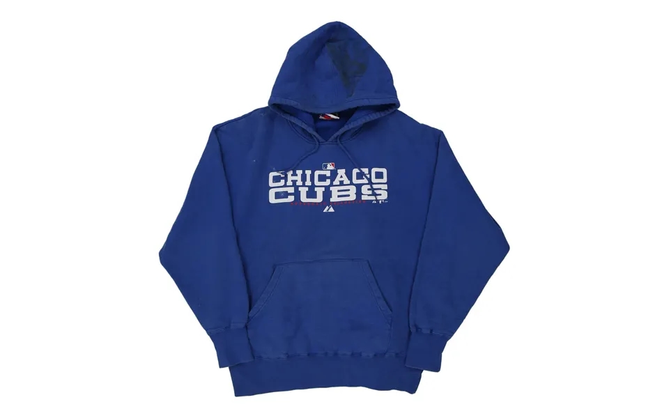 Chicago Cubs Majestic Mlb Hoodie - 2xl Blue Cotton Blend Size Xx-large