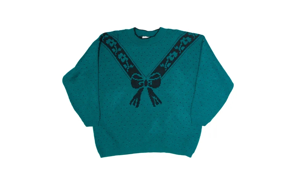 Classic Essentials Womens Patterned Jumper Green Crazy Pattern Chunky Knit M