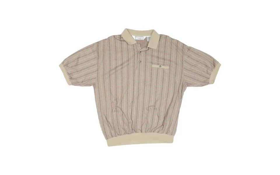 Classics Mens Beige & Brown Patterned Short Sleeve Polo Shirt 2xl Cotton Blend