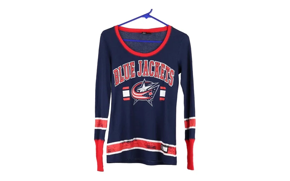 Columbus Blue Jackets Nhl Nhl Long Sleeve T-shirt - Xs Blue Cotton