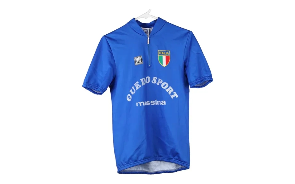 Cycling Italia Messina Unbranded Spellout Sports Top - Small Blue Polyester