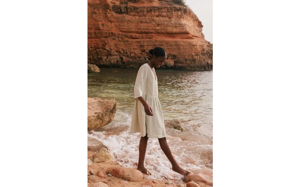 Daphne Linen Dress In Sage Green Size L