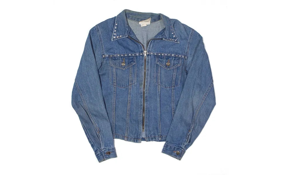 Designs By Chrissy Embellished Glitter Y2k Jacket Blue Denim Womens S