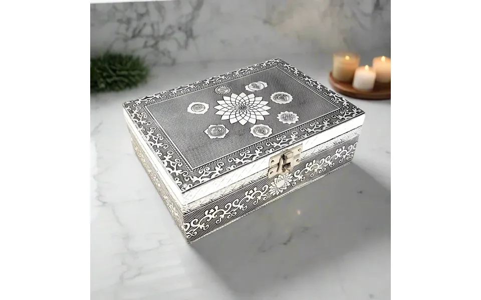 Divine Harmony Hand-carved Seven Chakra Wooden Box