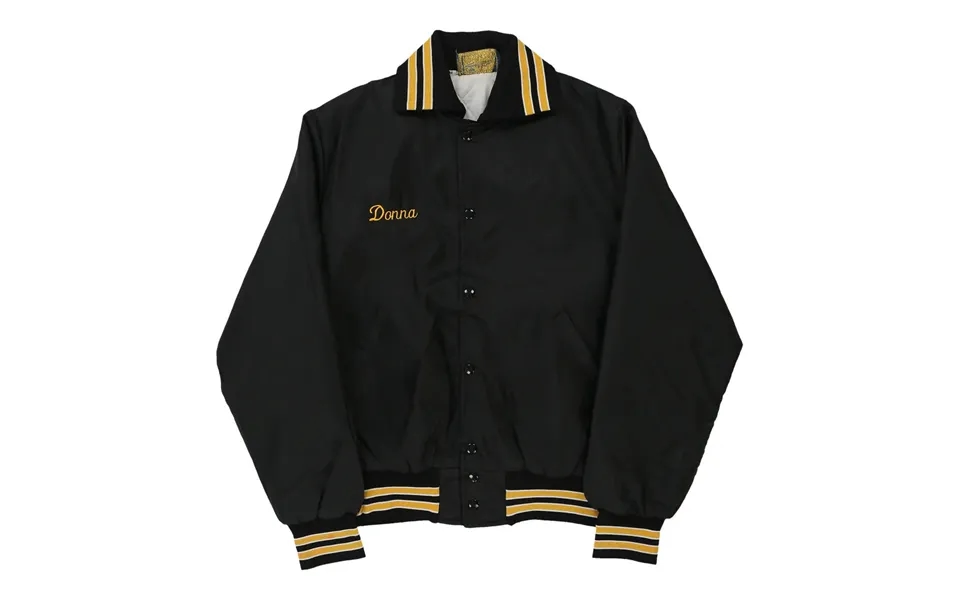Donna Gem Sportswear Baseball Jacket - Medium Black Nylon