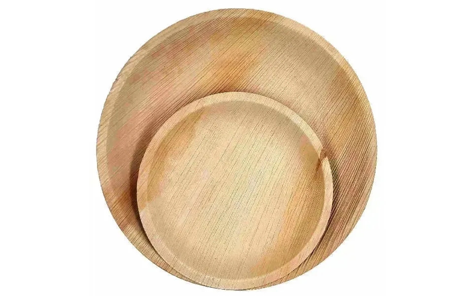 Dtocs Bamboo Look Compostable Palm Leaf Plate Dinnerware Round Combo 50 Pcs 10 Inch Dinner Plates 25 & 7 Inch Dessert Pl