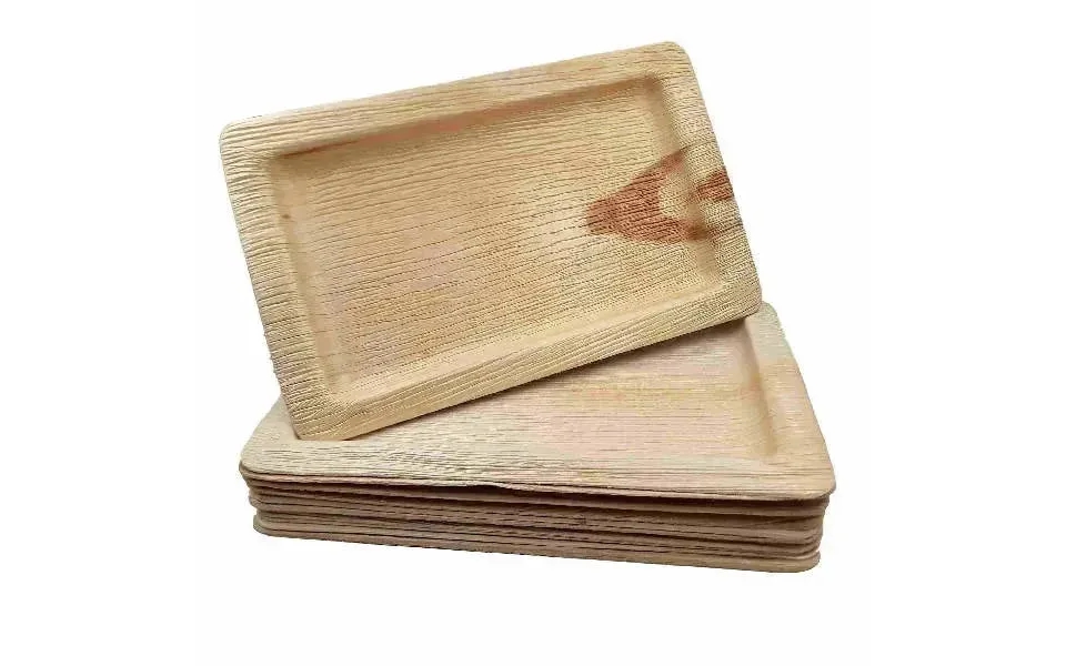 Dtocs Bamboo Look Palm Leaf Plate Platter Tray - Rectangle