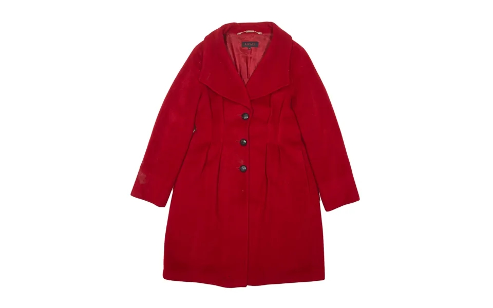 Escada Pea Coat Red Wool 90s Womens S