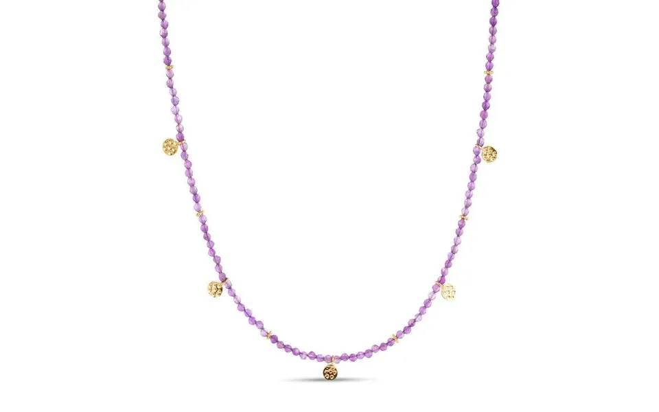 Eva Amethyst Reversible Necklace With Gold Discs