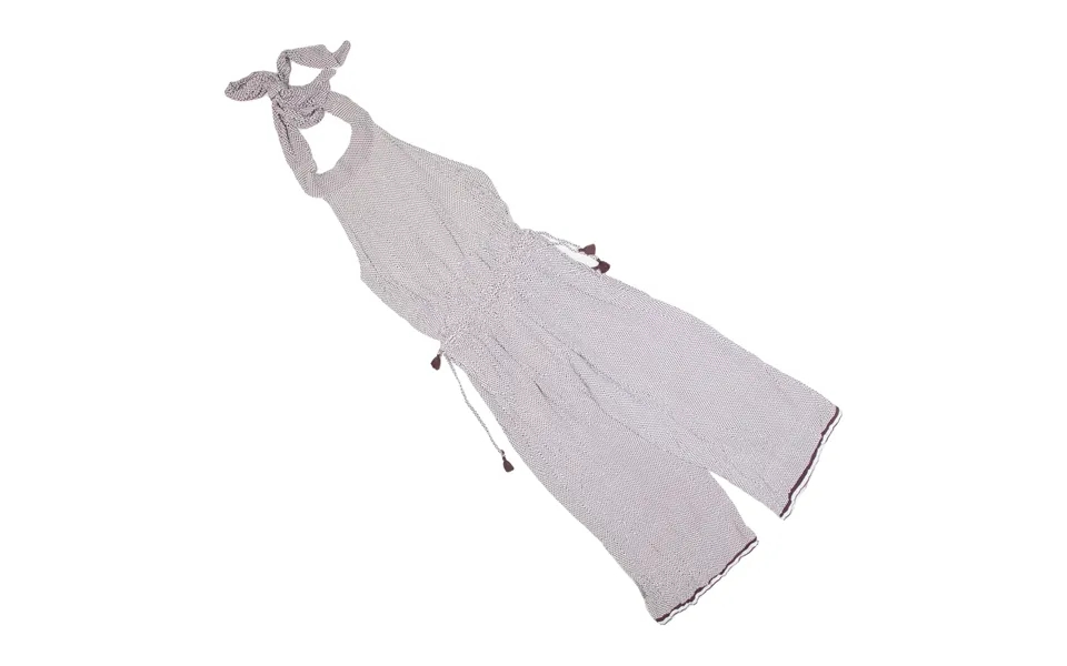 Faithfull The Brand Halter Neck Backless Womens Jumpsuit White Diamond M