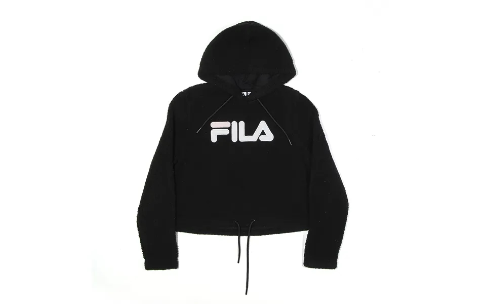 Fila Fleece Hoodie Black Pullover Womens S