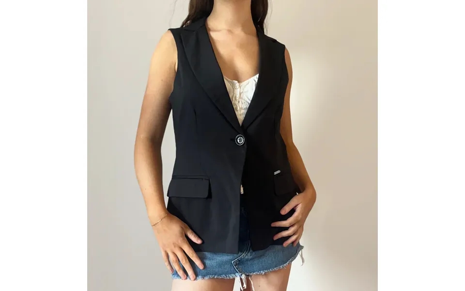 Floria Waistcoat - Medium Black Polyester Blend Size Medium