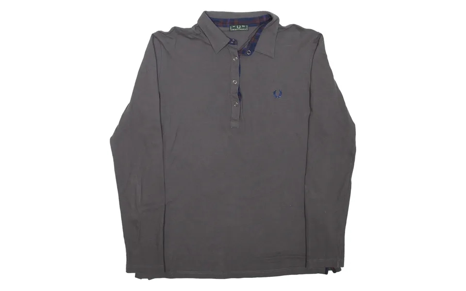 Fred Perry Polo Shirt Grey Long Sleeve Boys Xl