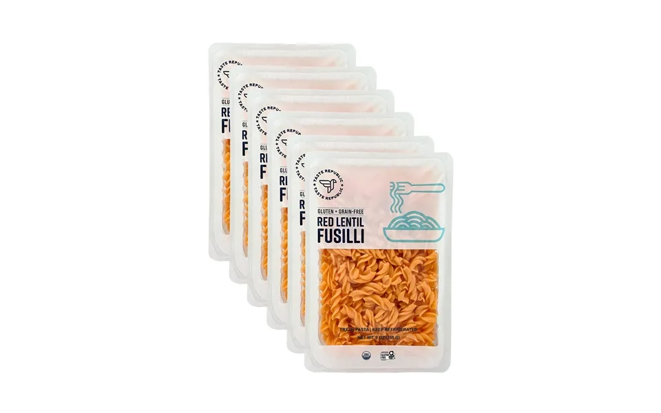 Fresh Gluten Grain-free Red Lentil Fusilli - Organic 6-pack