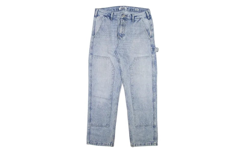 Fsbn Carpenter Mens Jeans Blue Regular Straight Acid Wash W31 L30