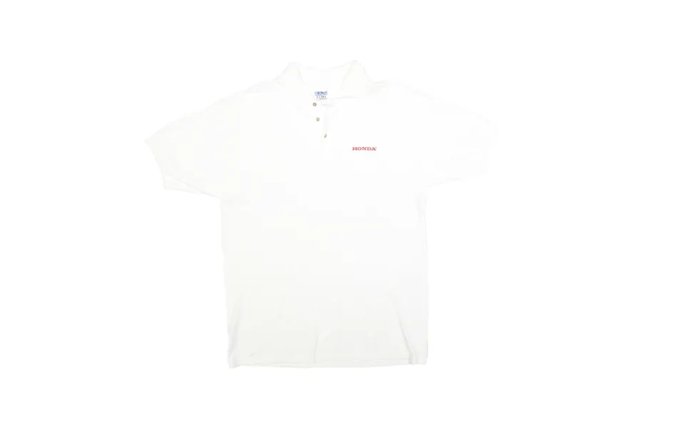 Gildan Mens White Honda Short Sleeve Plain L Cotton Blend Polo Shirt Casual