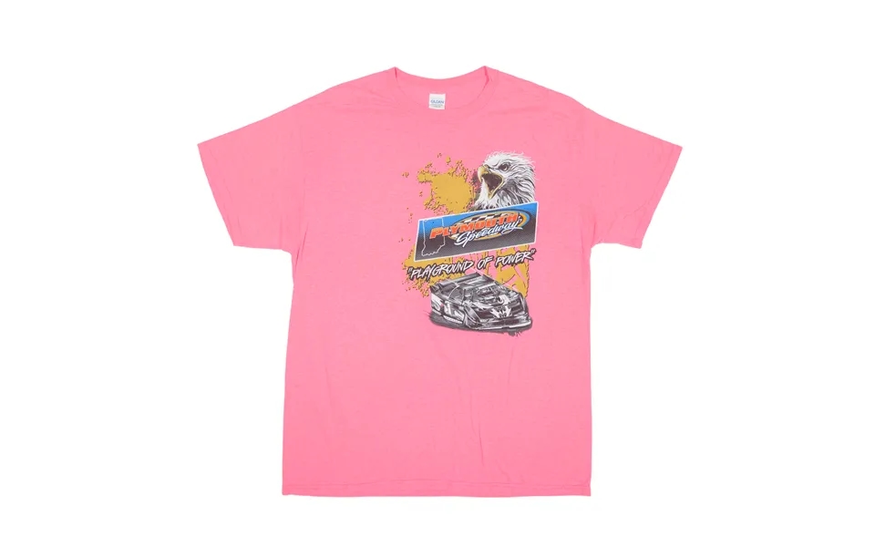 Gildan Plymouth Speedway Racing T-shirt Pink Short Sleeve Mens L