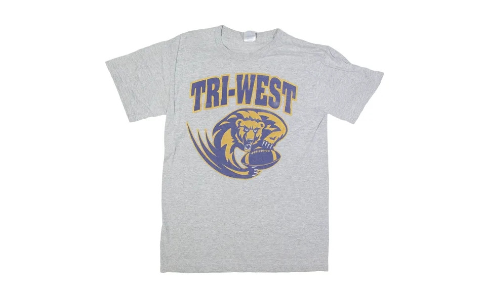 Gildan Tri-west Bears Football T-shirt Grey Short Sleeve Mens S