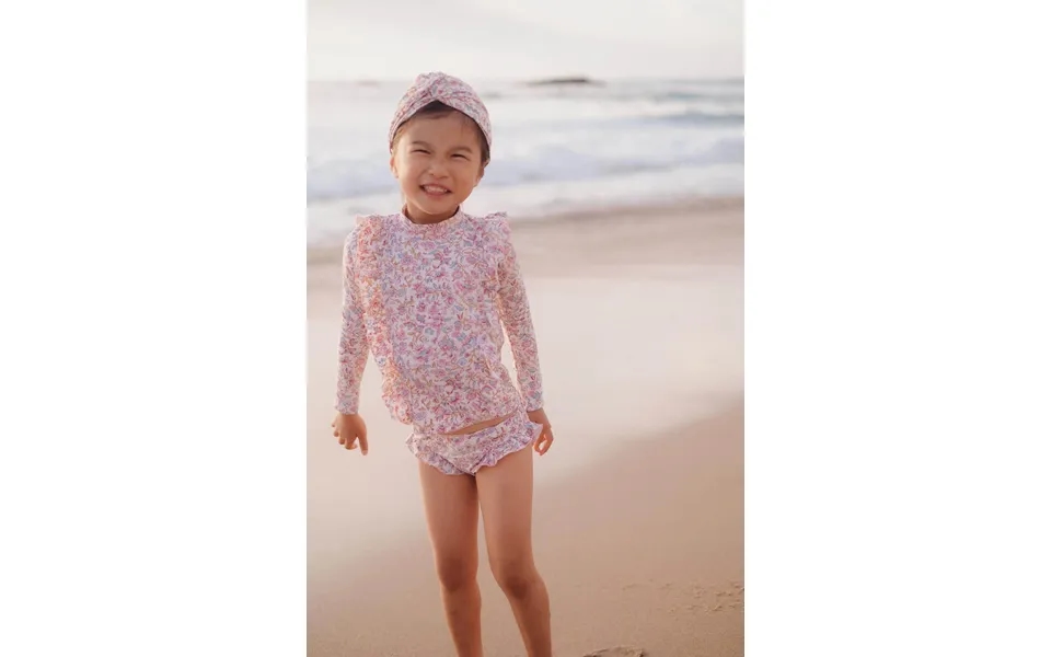 Girl's Uv Swim Set - Cream Padma Mundra Size 6m