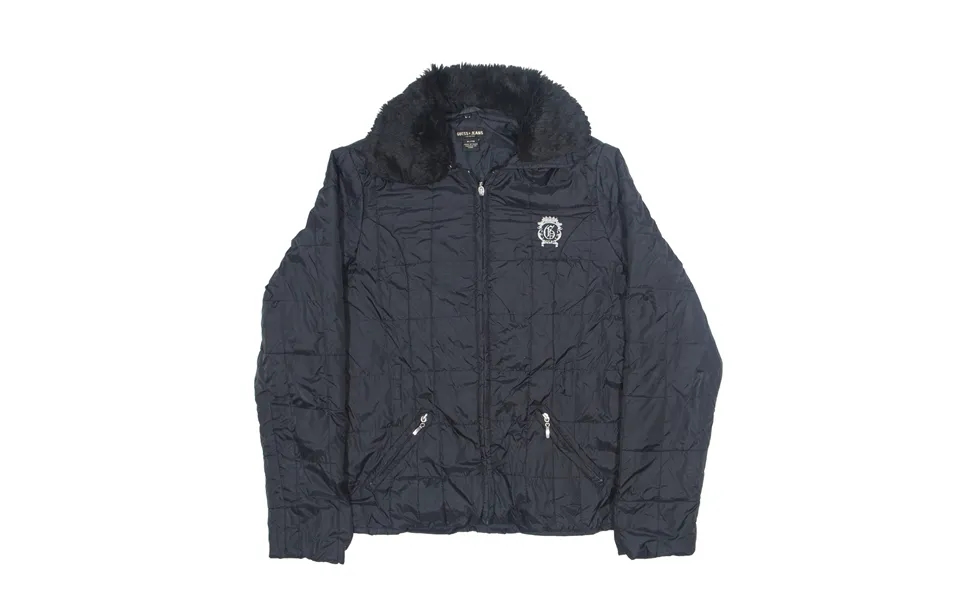 Guess Insulated Faux Fur Puffer Jacket Black Nylon Girls Xl