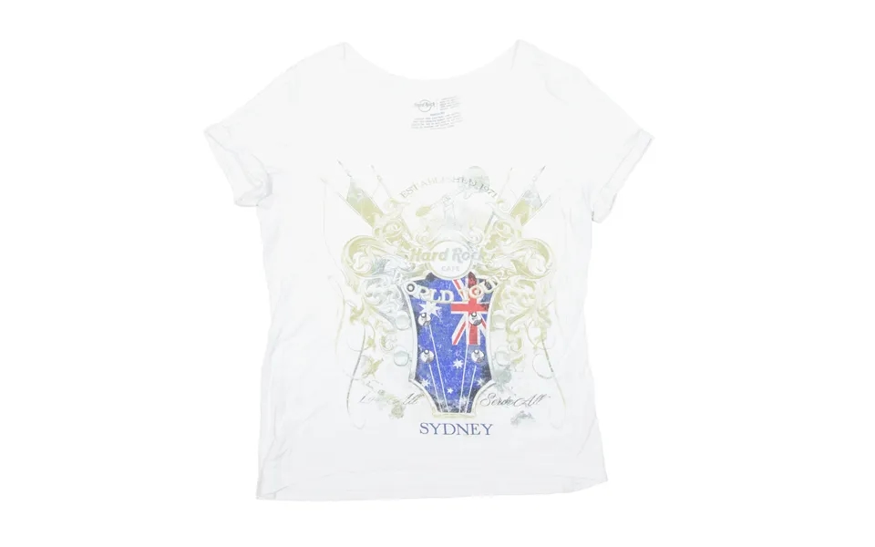 Hard Rock Cafe World Tour Sydney T-shirt White Short Sleeve Girls L