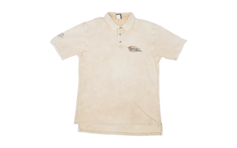 Harley Davidson Mens Polo Shirt Beige L