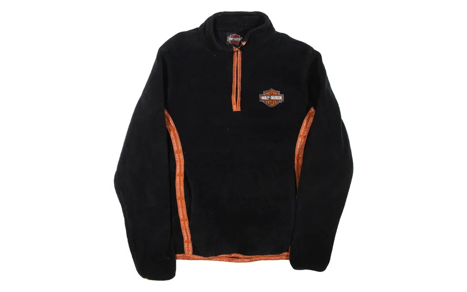 Harley Davidson Womens Fleece Black 1 4 Zip Xs