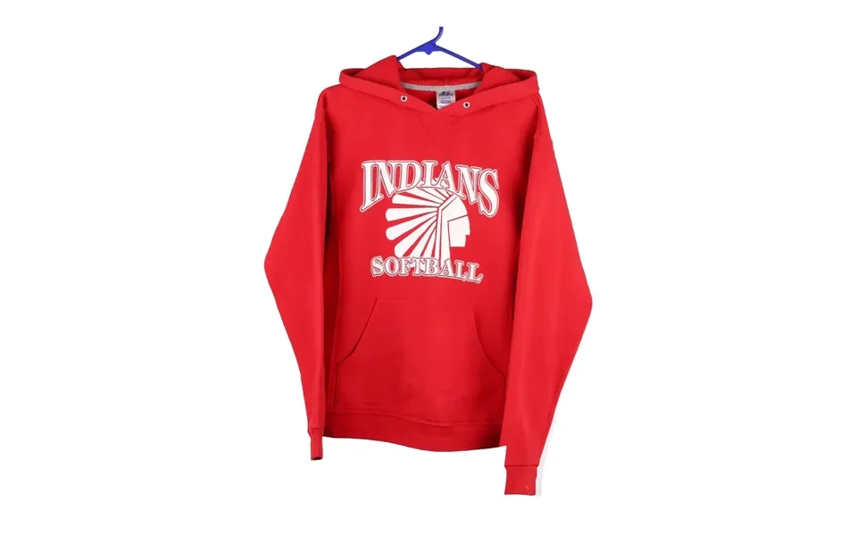 Indians Softball Russell Athletic Hoodie - Medium Red Cotton Blend