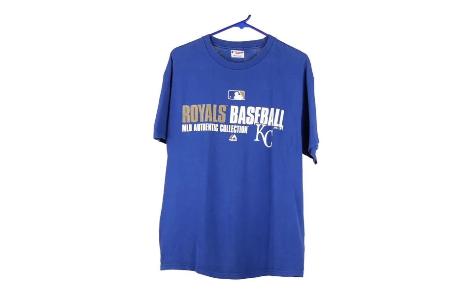 Kansas City Royals Majestic Mlb T-shirt - Large Blue Cotton