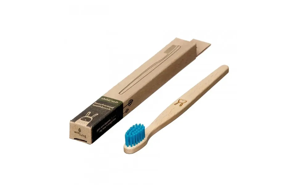 Kids 100% Plant-based Beech Wood Toothbrush - Rabbit Color Blue