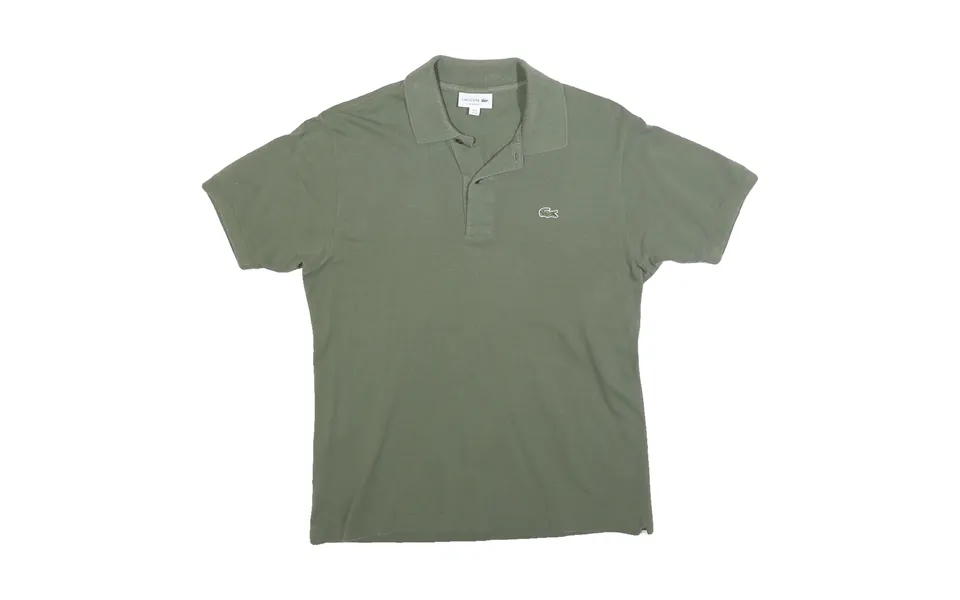 Lacoste Mens Green Short Sleeve Plain M Cotton Blend Polo Shirt Classic Fit